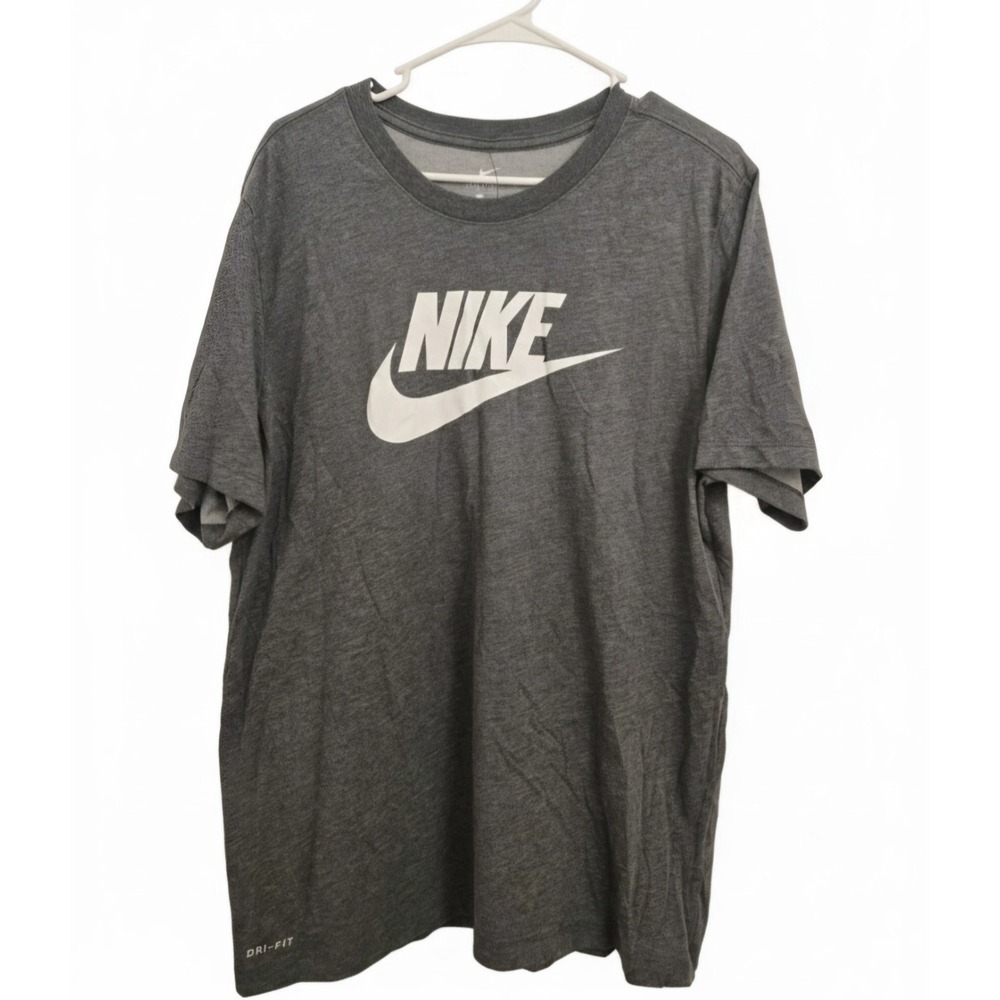 Nike Mens Short Sleeve Dri-FIT Graphic Tee Gray Sport T-Shirt DR0684-071 L